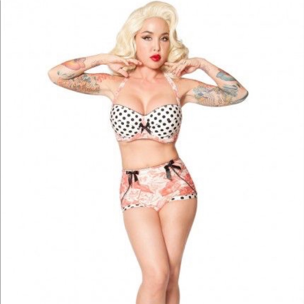 Lucy B Peachy Keen High Waist Pinup Bikini